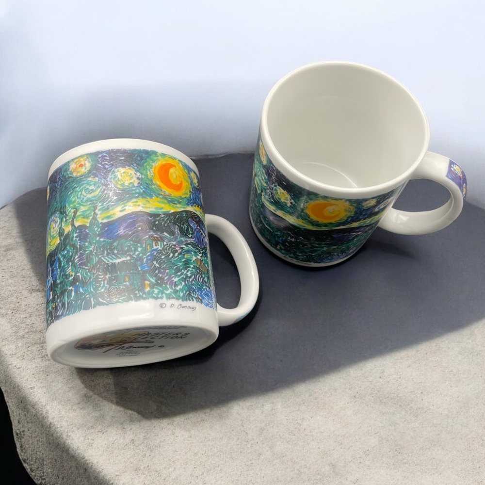 Van Gogh Chaleur Masters Starry Night Ceramic Coffee Mug - Blue & Yellow